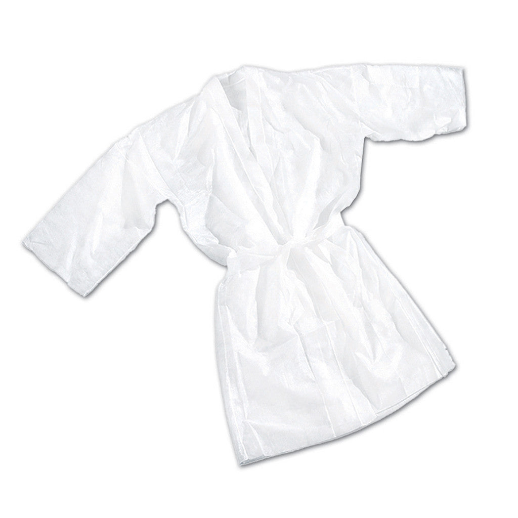 10 PZ. KIMONO MONOUSO TNT RO.IAL CAMICE PROFESSIONALE BIANCO/BLU PARRUC./ESTET.