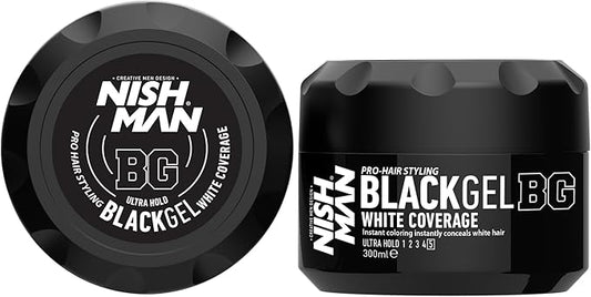 NISHMAN HAIR STYLING GEL NERO (COPERTURAPER CAPELLI BIANCHI) 300ML