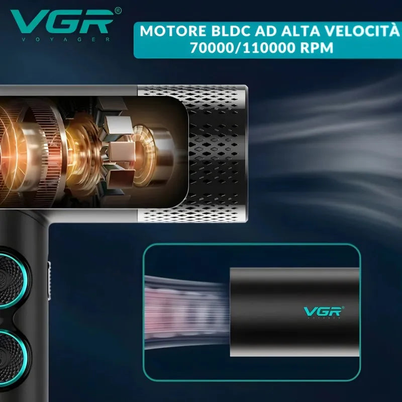 VGR V-401 Asciugacapelli Professionale Digitale Motore 110.000 giri/min